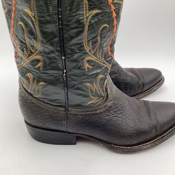 Vintage Western Cowboy Boots Brown Leather‎ Size 5.5 Unisex main image 8